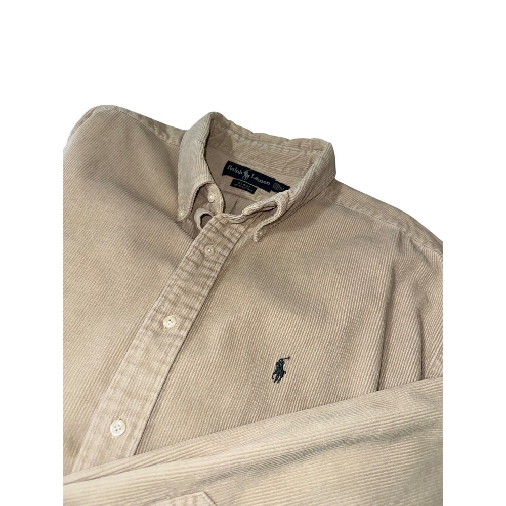 VTG 90s Ralph Lauren XXL Blaire Button Down Shirt, Corduroy, Mens, Logo, Polo